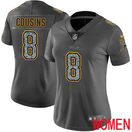 Minnesota Vikings #8 Limited Kirk Cousins Gray Static Nike NFL Women Jersey Vapor Untouchable->youth nfl jersey->Youth Jersey